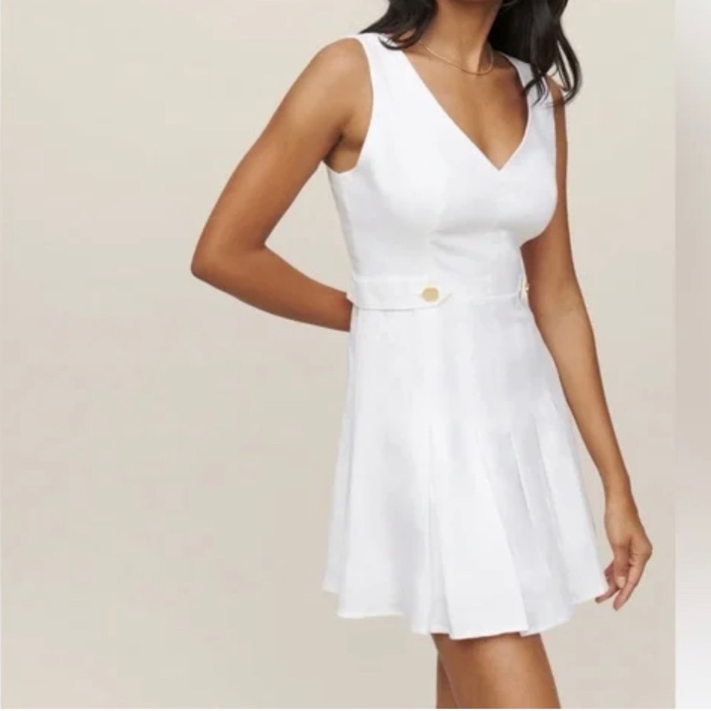 REFORMATION Kristin Linen Dress - White